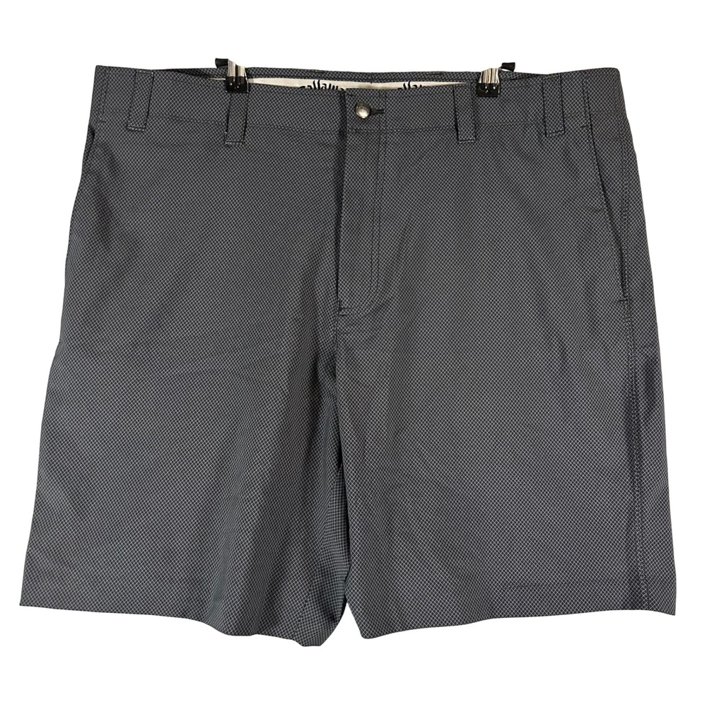 Callaway Golf Shorts Flat Front Mens 40 Grey Micro Diamond Athleisure‎ Classic